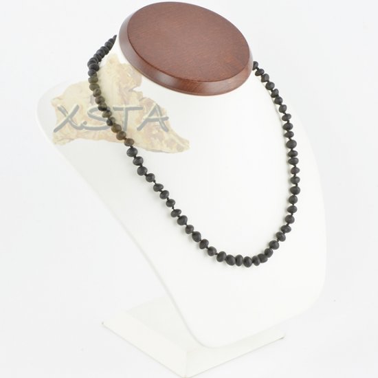 Black Raw baroque amber necklace